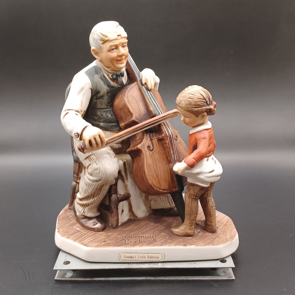 "Grandpa's Little Ballerina by Norman Rockwell 1979 Porcelain Figurine